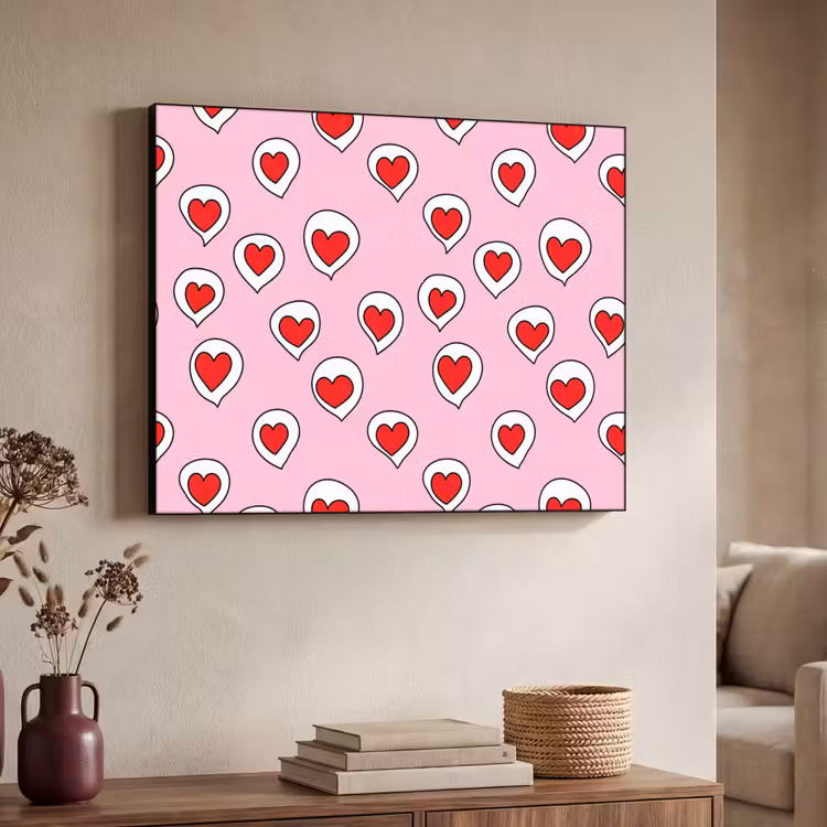 Art Frame - Hartjes - Patroon - Rood — 4