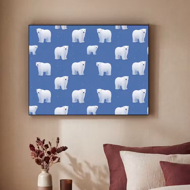 Art Frame - IJsbeer - Patroon - Blauw — 2