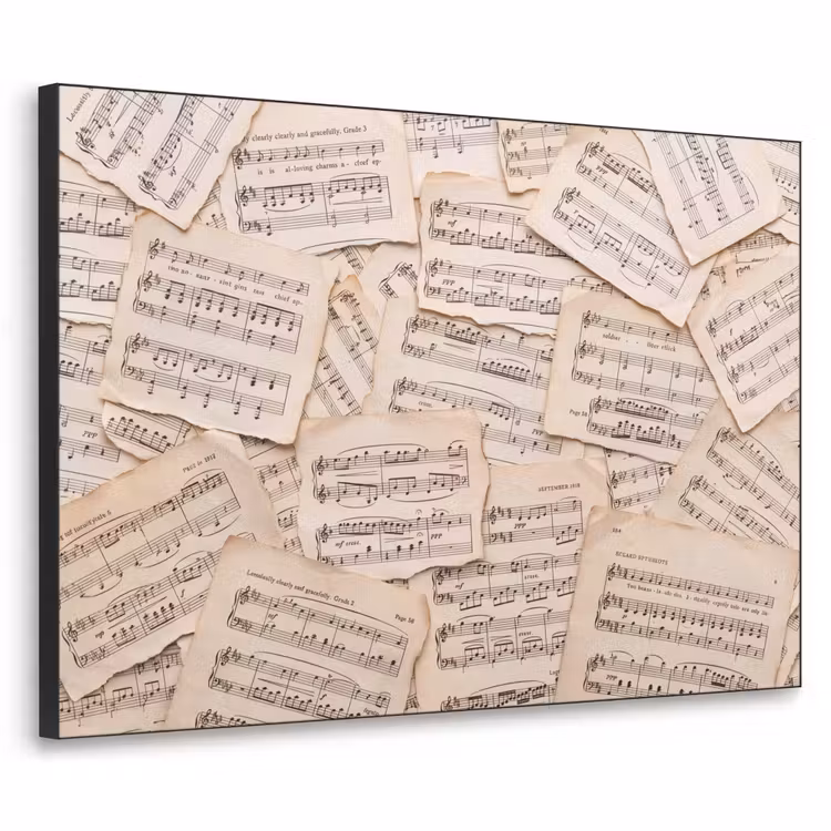 Art Frame - Bladmuziek - Oud - Noten - Vintage - Beige — 1