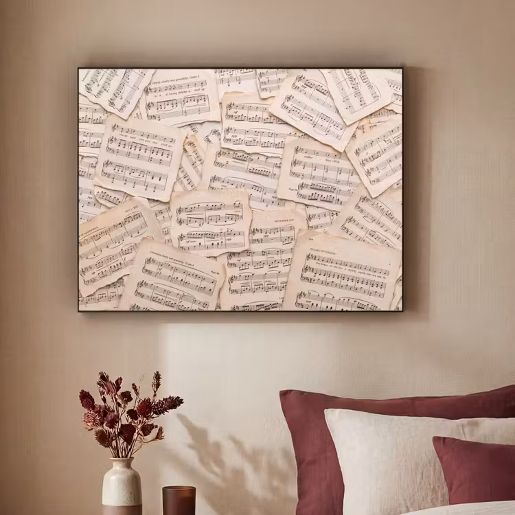 Art Frame - Bladmuziek - Oud - Noten - Vintage - Beige — 2