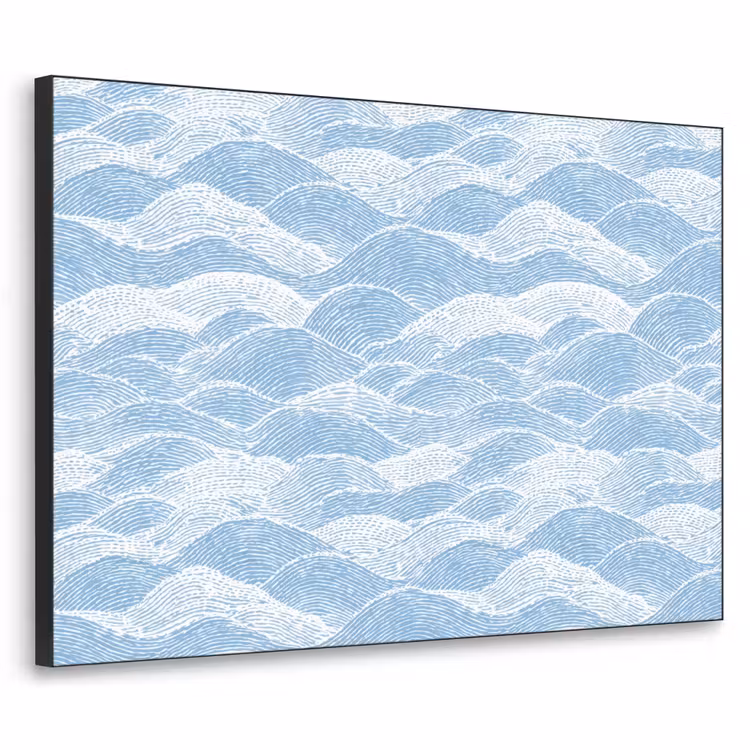 Art Frame - Blauw - Wit - Golven - Getekend — 1