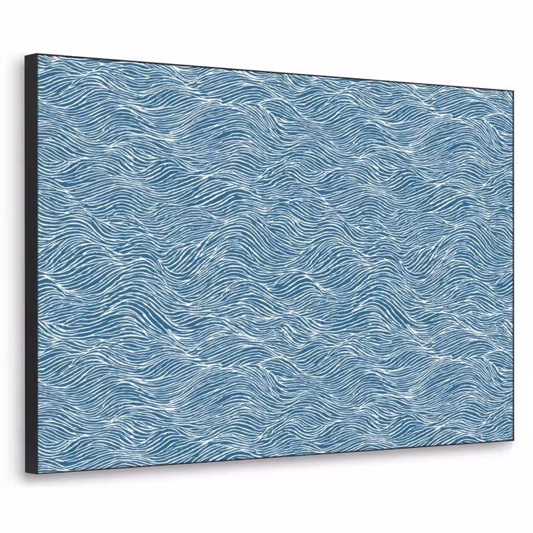 Art Frame - Blauw - Wit - Golven - Getekend - Textuur — 1