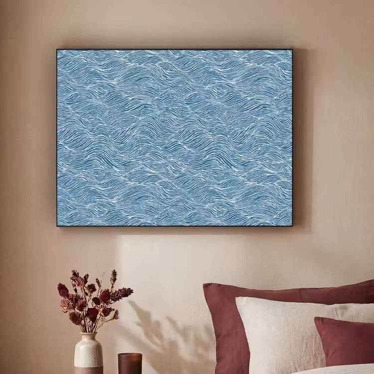 Art Frame - Blauw - Wit - Golven - Getekend - Textuur — 2