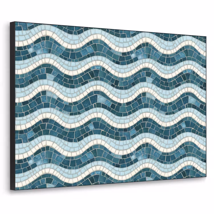 Art Frame - Blauw - Wit - Mozaïek - Golvend — 1