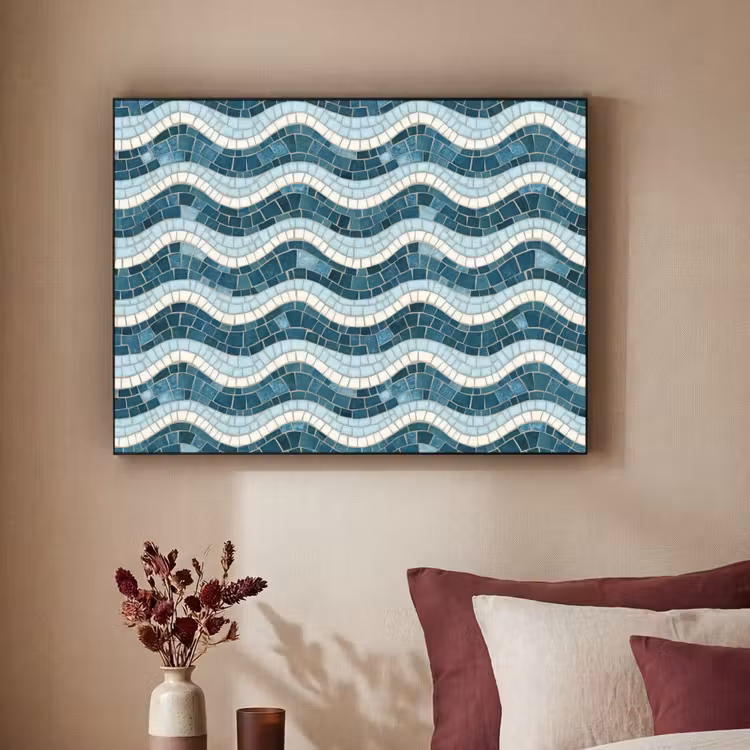 Art Frame - Blauw - Wit - Mozaïek - Golvend — 2