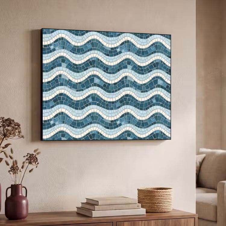 Art Frame - Blauw - Wit - Mozaïek - Golvend — 4