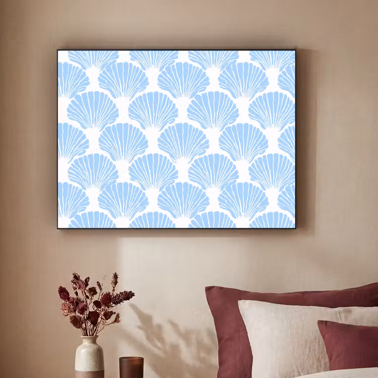 Art Frame - Blauw - Wit - Schelpen - Grafisch - Structuur — 2