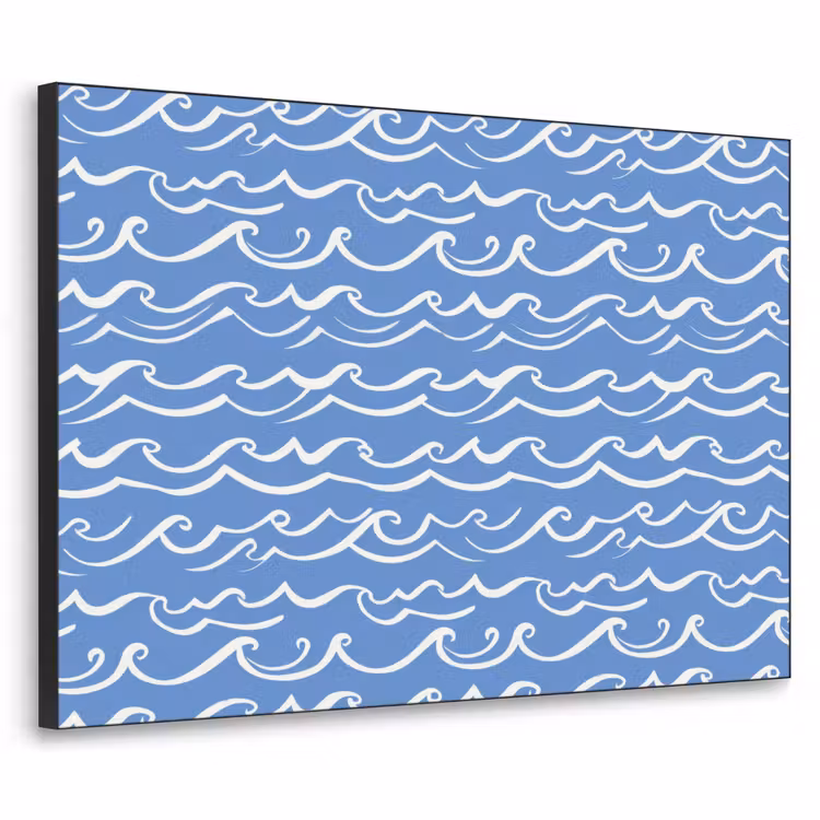 Art Frame - Blauw - Wit - Simpel - Getekend - Golven — 1