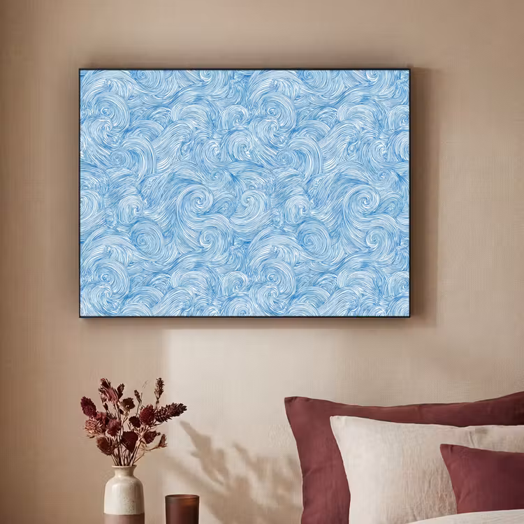 Art Frame - Blauw - Wit - Spiraal - Golven - Lijnen — 2