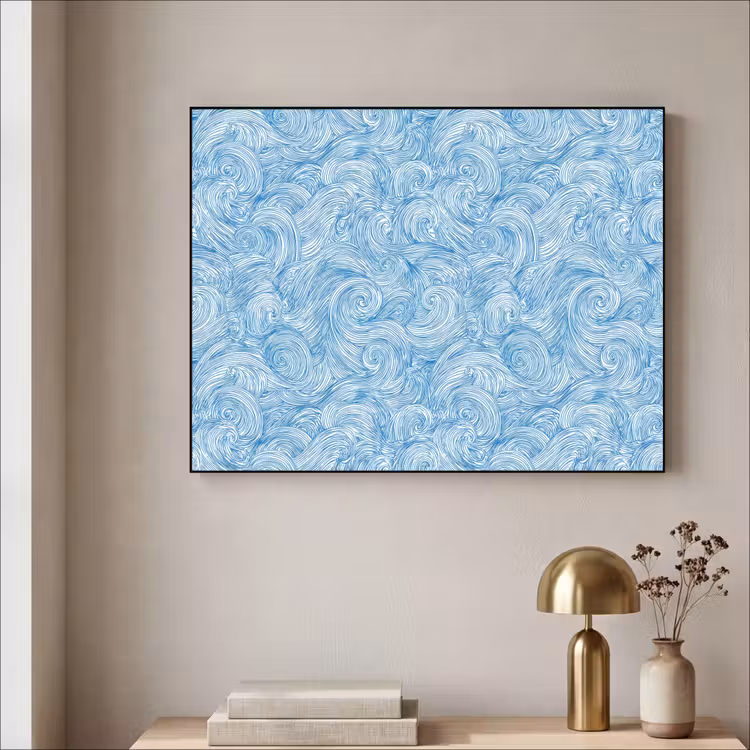 Art Frame - Blauw - Wit - Spiraal - Golven - Lijnen — 3