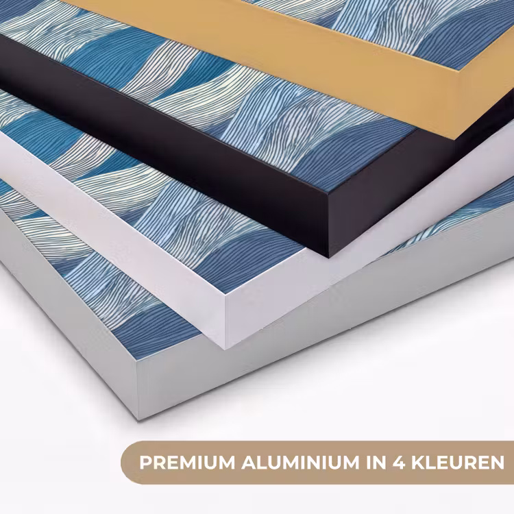 Art Frame - Getekend - Blauw - Wit - Golvend - Streepjes — 5