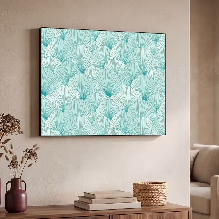 Art Frame - Groen - Wit - Ginko - Getekend - Textuur — 4