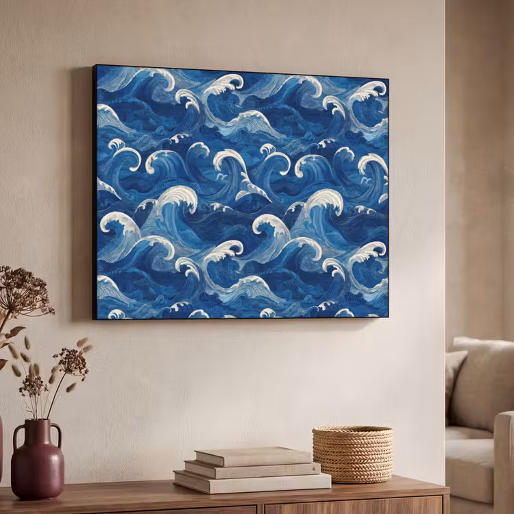 Art Frame - Japans - Oceaan - Golven - Blauw — 4