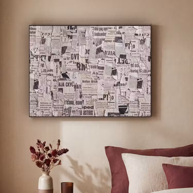 Art Frame - Krant - Gescheurd - Textuur - Abstract - Zwart-wit — 2