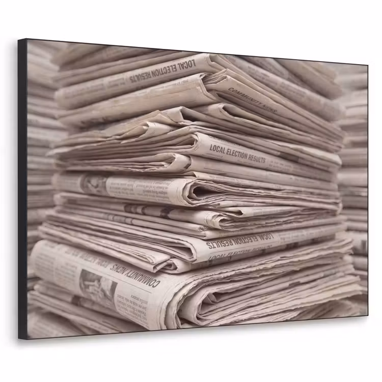 Art Frame - Kranten - Stapel - Nieuws - Vintage - Beige — 1