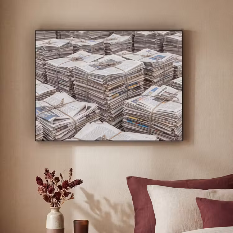 Art Frame - Kranten - Stapels - Touw - Informatie - Vintage — 2