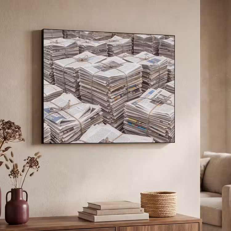 Art Frame - Kranten - Stapels - Touw - Informatie - Vintage — 4