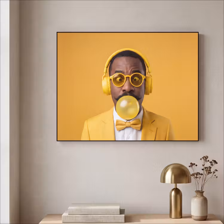 Art Frame - Man - Bubblegum - Portret - Geel - Modern — 3
