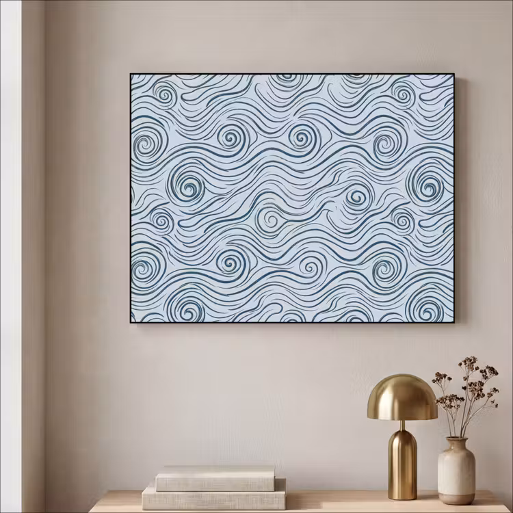 Art Frame - Patroon - Golven - Abstract - Modern - Blauw — 3