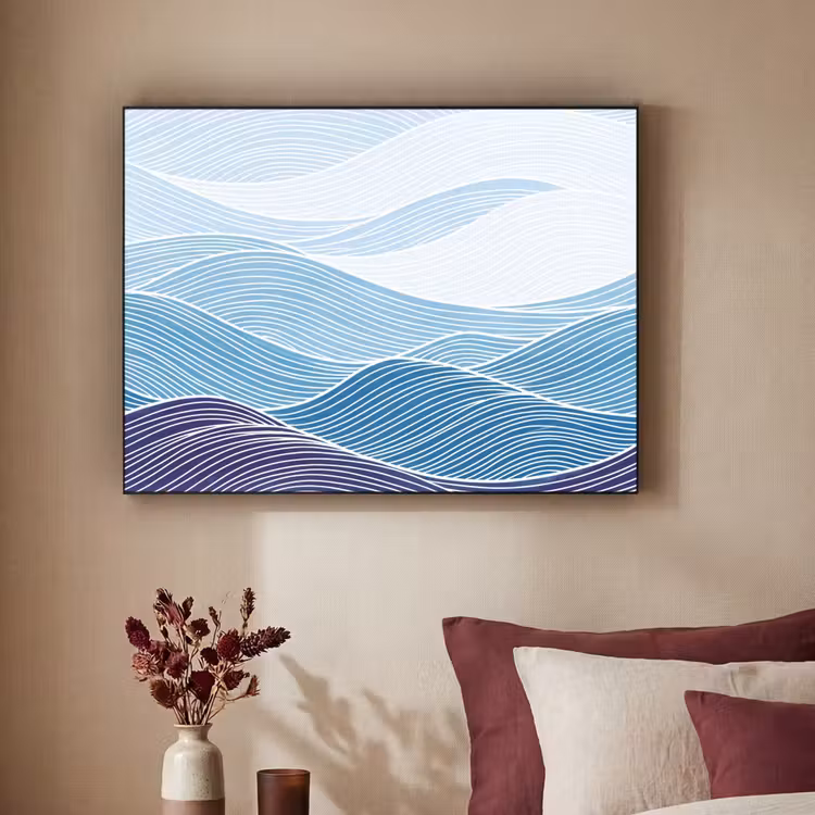 Art Frame - Abstract - Golven - Patroon - Blauw - Modern — 2
