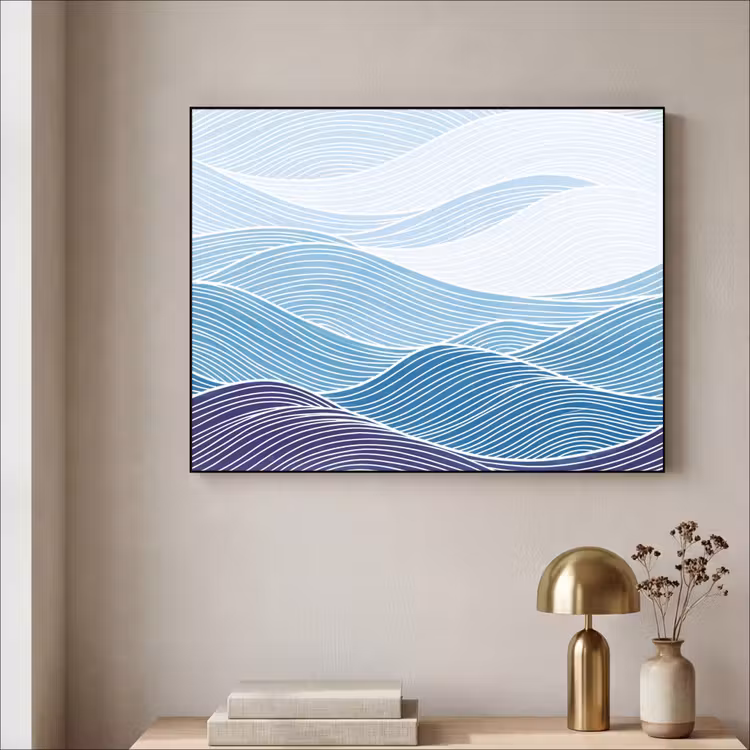 Art Frame - Abstract - Golven - Patroon - Blauw - Modern — 3