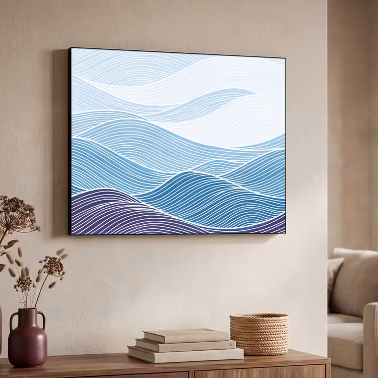 Art Frame - Abstract - Golven - Patroon - Blauw - Modern — 4