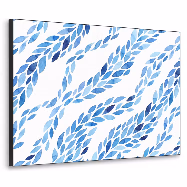 Art Frame - Bladeren - Aquarel - Patroon - Modern - Blauw — 1
