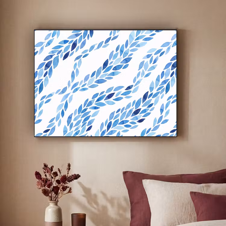 Art Frame - Bladeren - Aquarel - Patroon - Modern - Blauw — 2
