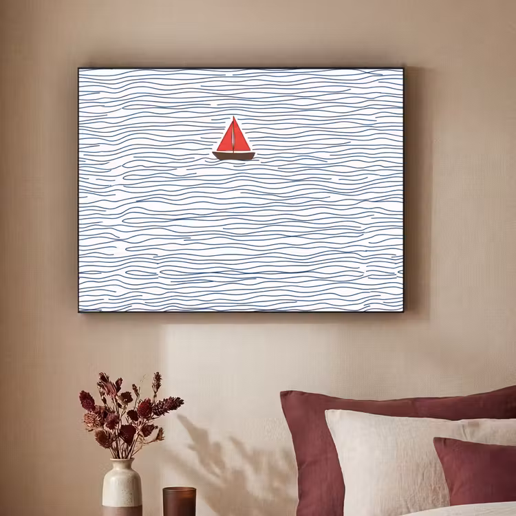 Art Frame - Boot - Water - Rood - Illustratie - Minimalistisch — 2