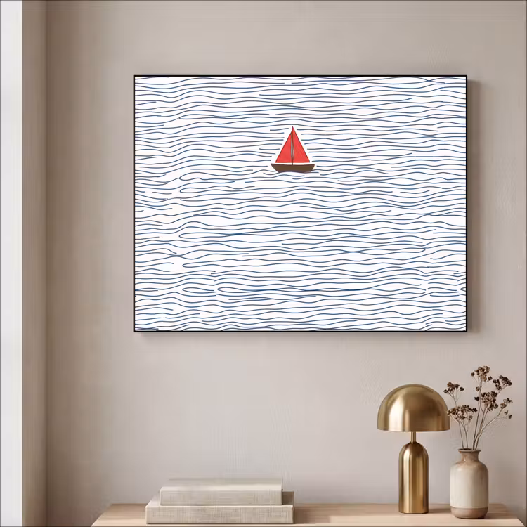 Art Frame - Boot - Water - Rood - Illustratie - Minimalistisch — 3