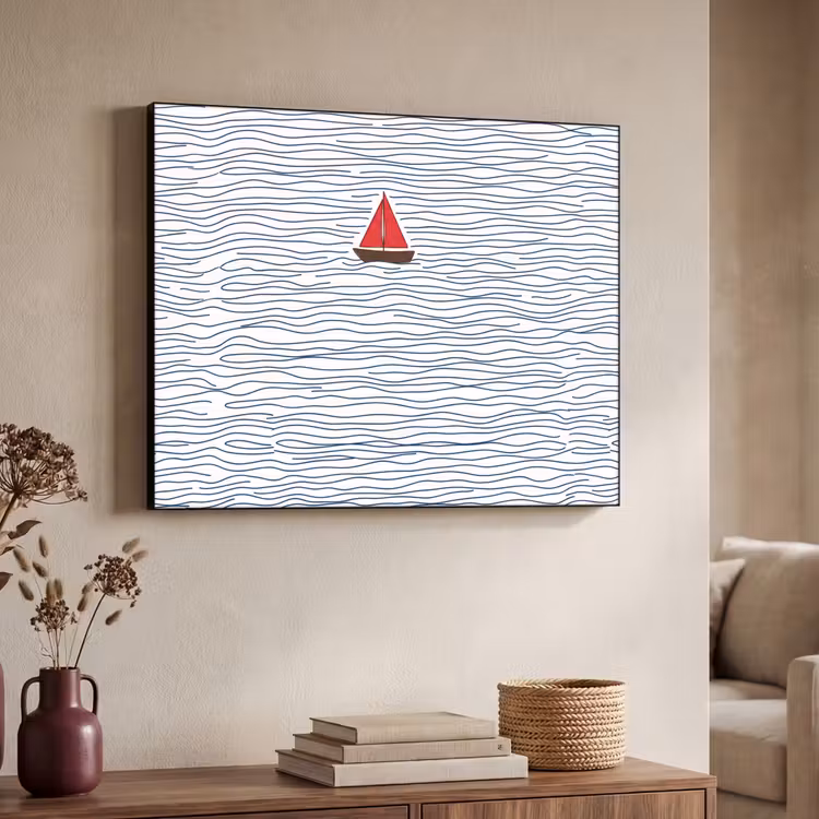 Art Frame - Boot - Water - Rood - Illustratie - Minimalistisch — 4