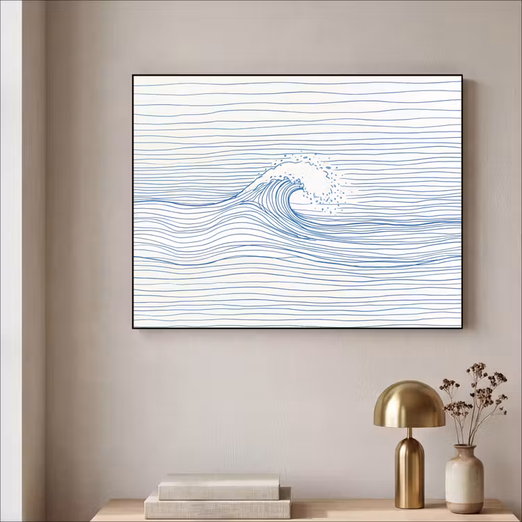 Art Frame - Golf - Brekende - Natuur - Minimalistisch - Blauw — 3