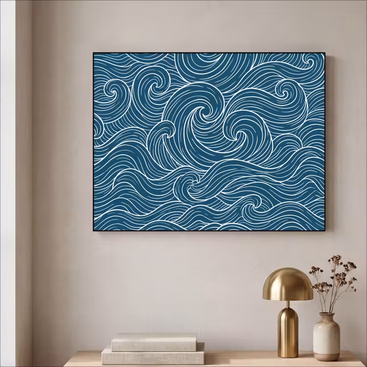 Art Frame - Golven - Spiraal - Water - Abstract - Blauw — 3