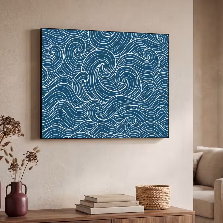 Art Frame - Golven - Spiraal - Water - Abstract - Blauw — 4