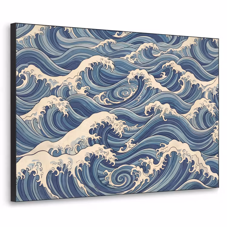 Art Frame - Golven - Zee - Natuur - Abstract - Blauw — 1