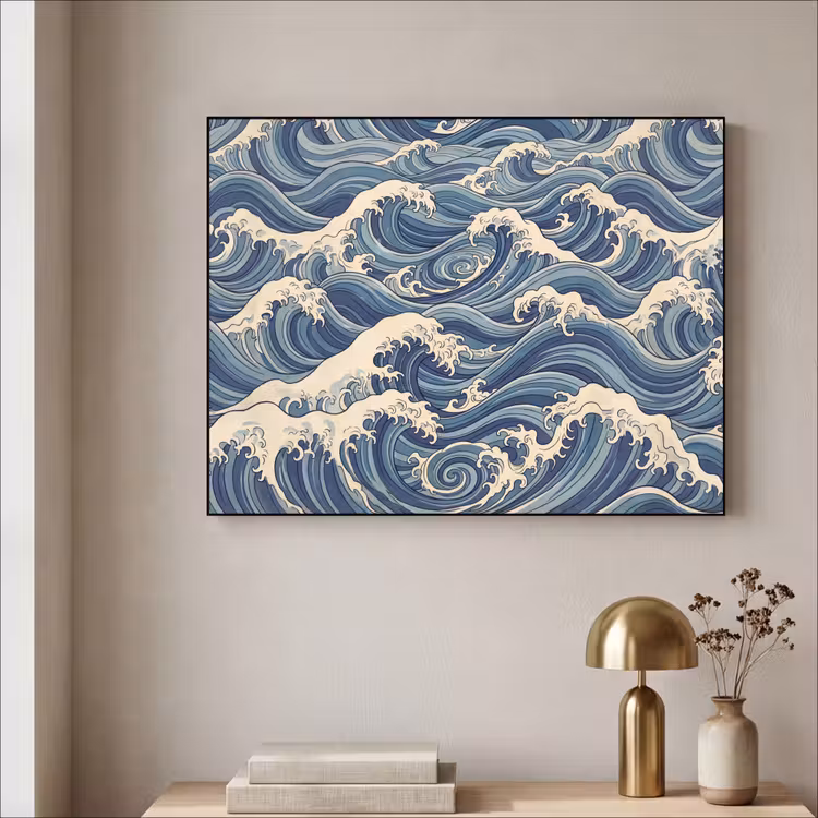 Art Frame - Golven - Zee - Natuur - Abstract - Blauw — 3