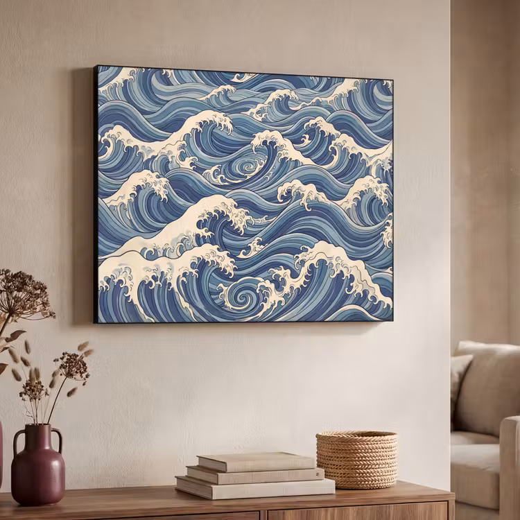 Art Frame - Golven - Zee - Natuur - Abstract - Blauw — 4