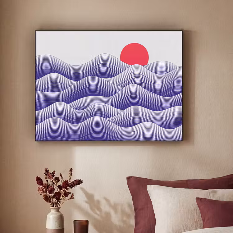 Art Frame - Golven - Zon - Natuur - Abstract - Rood — 2