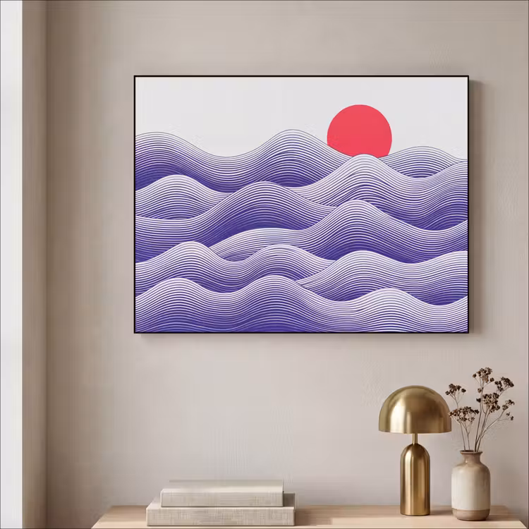 Art Frame - Golven - Zon - Natuur - Abstract - Rood — 3