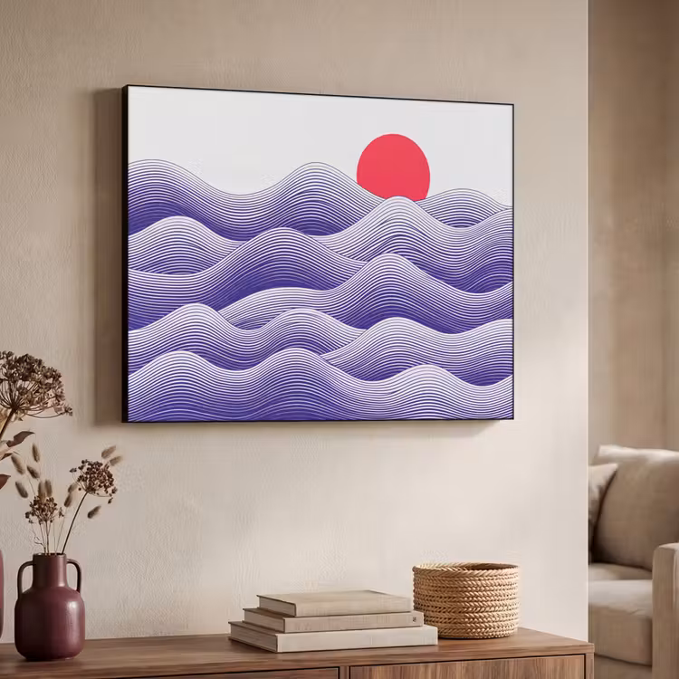 Art Frame - Golven - Zon - Natuur - Abstract - Rood — 4