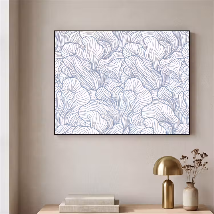 Art Frame - Patroon - Lijnen - Organisch - Abstract - Blauw — 3