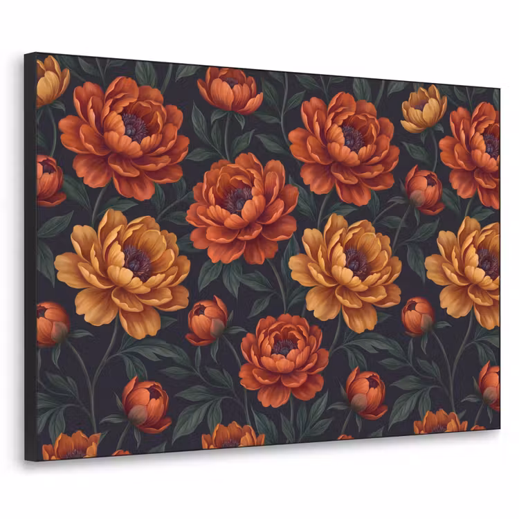 Art Frame - Bloemen - Bladeren - Natuur - Modern - Oranje — 1
