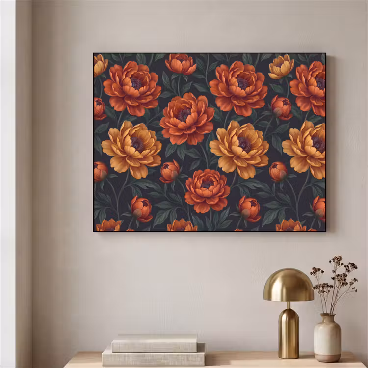 Art Frame - Bloemen - Bladeren - Natuur - Modern - Oranje — 3