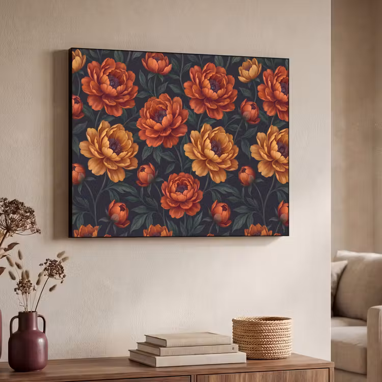 Art Frame - Bloemen - Bladeren - Natuur - Modern - Oranje — 4