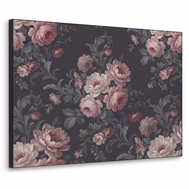 Art Frame - Bloemen - Patroon - Sierlijk - Roze - Donker — 1