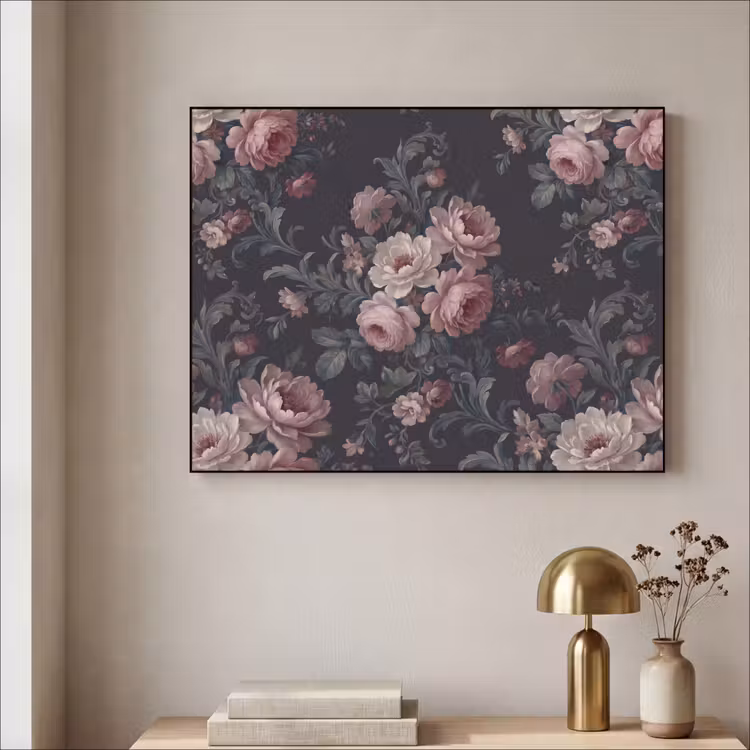 Art Frame - Bloemen - Patroon - Sierlijk - Roze - Donker — 3