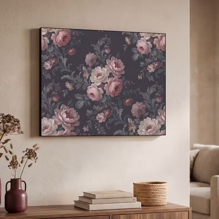 Art Frame - Bloemen - Patroon - Sierlijk - Roze - Donker — 4