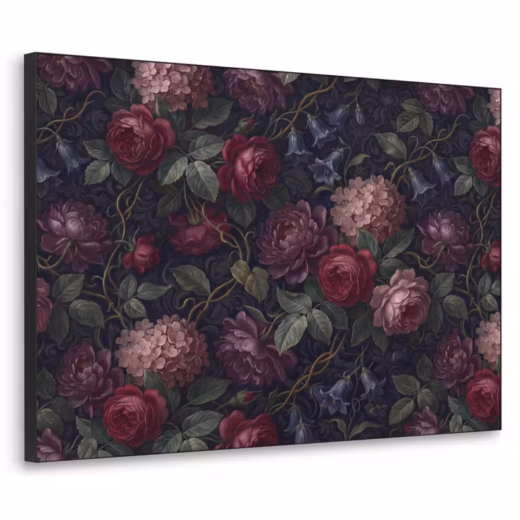 Art Frame - Bloemen - Rood - Klassiek - Donker - Patroon — 1