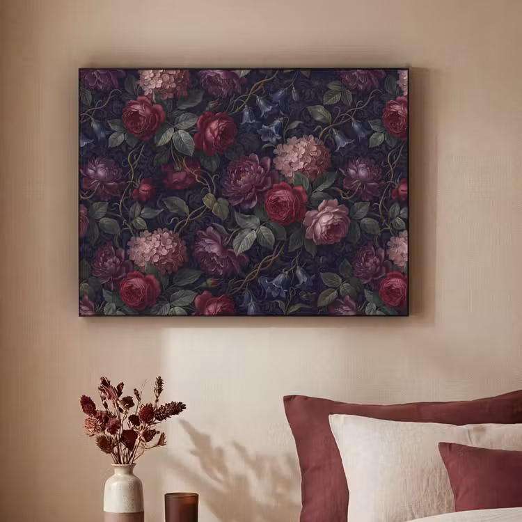 Art Frame - Bloemen - Rood - Klassiek - Donker - Patroon — 2