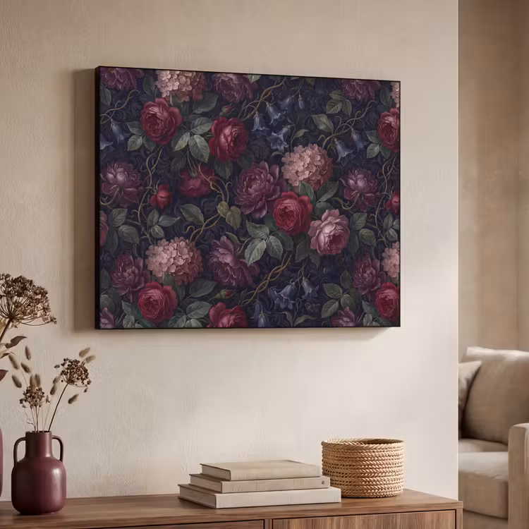 Art Frame - Bloemen - Rood - Klassiek - Donker - Patroon — 4